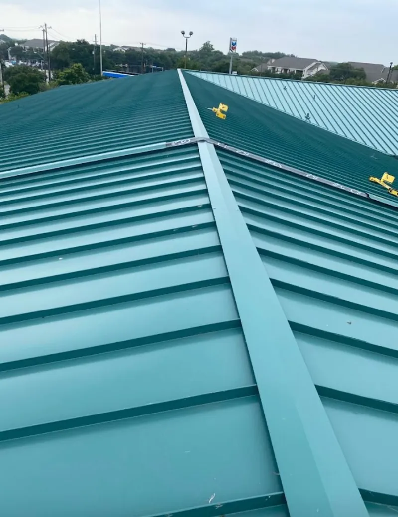 Green commercial metal roof ridge and valley for Metal Roof Repair in Barberton